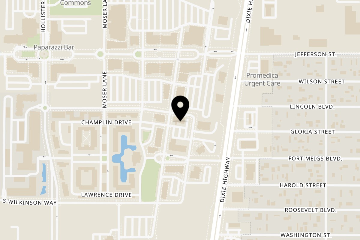 Map showing the location of Tea Tree Asian Bistro on 4100 Chappel Dr in Perrysburg